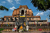 Chiang Mai - The Wat Chedi Luang. The massive chedi heavily damaged by an earthquake has been partially reconstructed apart from the spire since nobody can be sure what it looked like. 